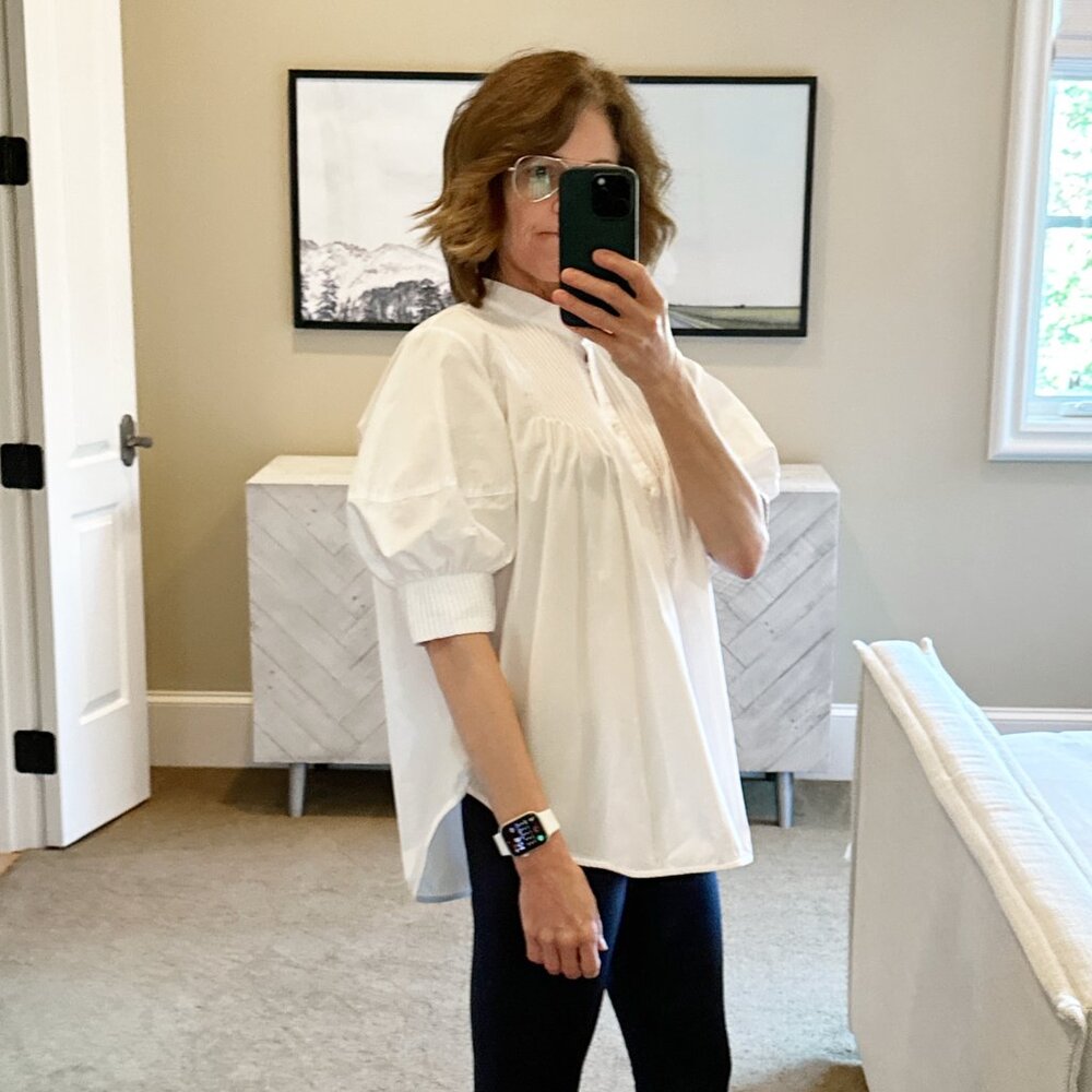 Lee Mathews White Pintuck Popover Blouse - Picture 10 of 12